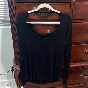 Elegant Black Scoop Neck Women's Blouse